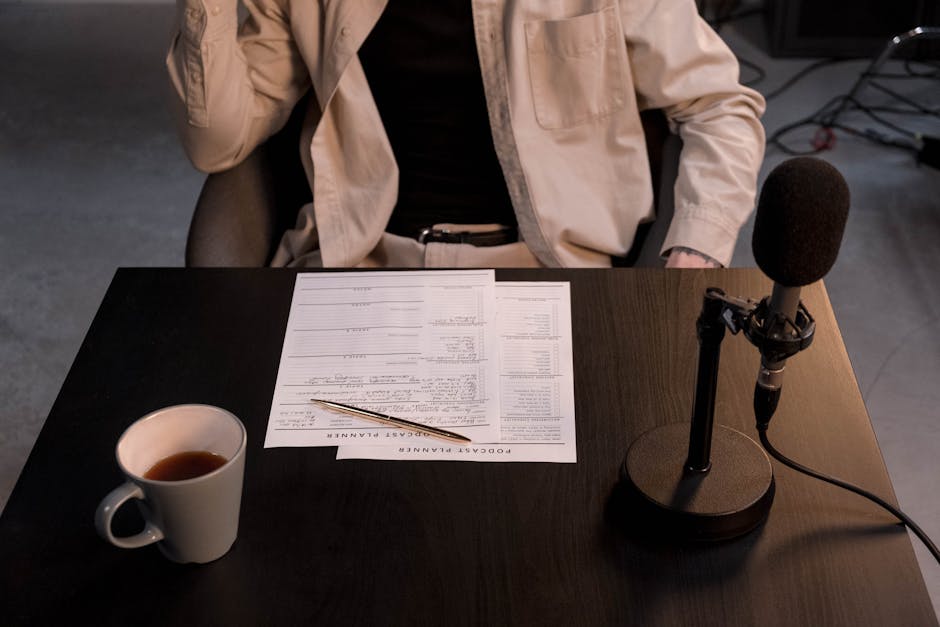 Imagen sobre locutor trabajando